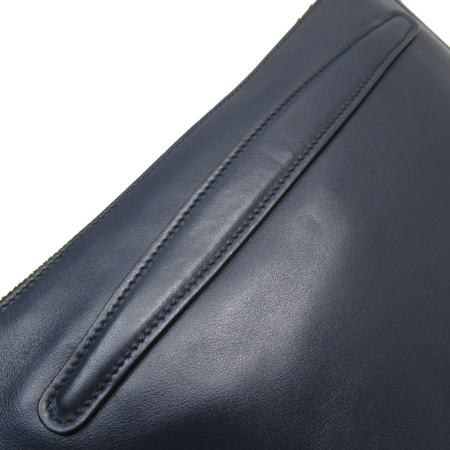 ミュウミュウ MIUMIU クラッチバッグ レザー/メタル ネイビー/ゴールド ユニセックス w0877k