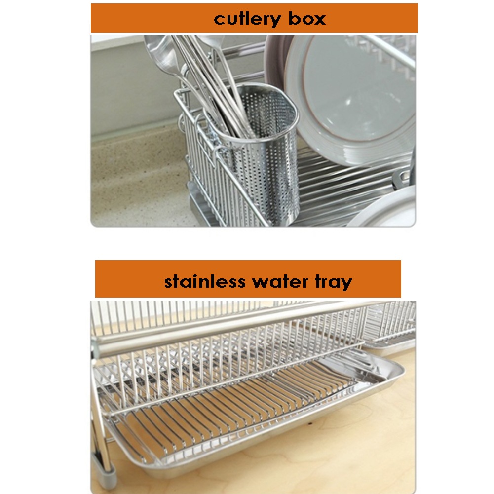 Casero 食器乾燥ラック ステンレス2段 便利な幅調節 52cm92cm [並行収入]