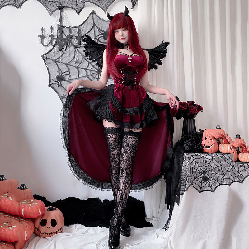 本日の限定商品COS チュームダークゴハロウィーン大人セクシードレス アゲハ魔女ヴァンパイアブライダル cos チューム ハロウィン cosプレ コスプレ ハロウィ ハロウィン衣装 ハロウィン cos