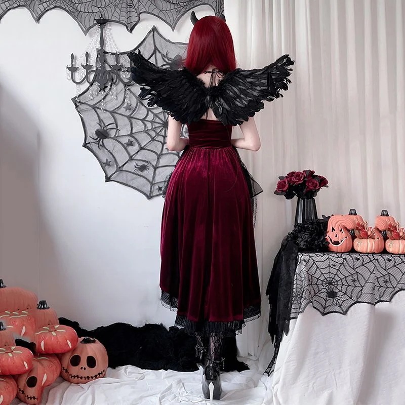 本日の限定商品COS チュームダークゴハロウィーン大人セクシードレス アゲハ魔女ヴァンパイアブライダル cos チューム ハロウィン cosプレ コスプレ ハロウィ ハロウィン衣装 ハロウィン cos