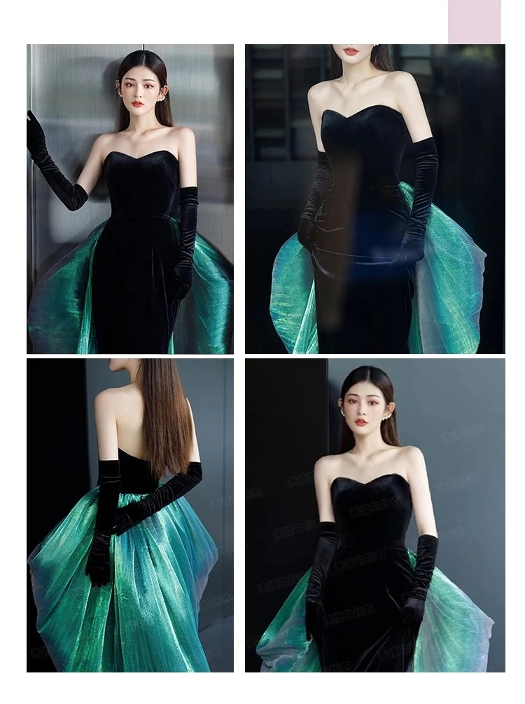 黒ベルベット リボン結び 袖なしの礼服 蛍です バタフライ マーメイドドレス イブニングドレス 結婚式 二次会 花嫁 披露宴 演奏会 発表会 卒業会 黒ベルベット リボン結び 袖なしの礼服 蛍です バタフライ マーメイドドレス イブニングドレス 結婚式 二次会 花嫁 披露宴 演奏会 発表会 卒業会