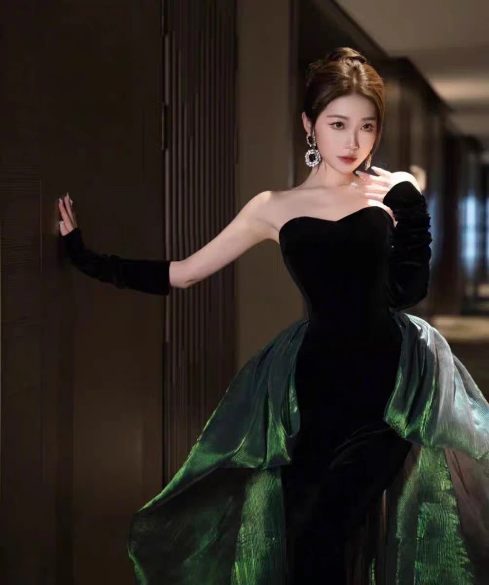 黒ベルベット リボン結び 袖なしの礼服 蛍です バタフライ マーメイドドレス イブニングドレス 結婚式 二次会 花嫁 披露宴 演奏会 発表会 卒業会 黒ベルベット リボン結び 袖なしの礼服 蛍です バタフライ マーメイドドレス イブニングドレス 結婚式 二次会 花嫁 披露宴 演奏会 発表会 卒業会