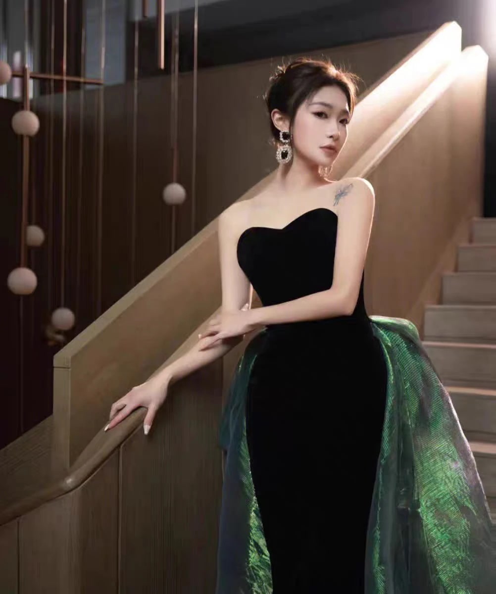 黒ベルベット リボン結び 袖なしの礼服 蛍です バタフライ マーメイドドレス イブニングドレス 結婚式 二次会 花嫁 披露宴 演奏会 発表会 卒業会 黒ベルベット リボン結び 袖なしの礼服 蛍です バタフライ マーメイドドレス イブニングドレス 結婚式 二次会 花嫁 披露宴 演奏会 発表会 卒業会