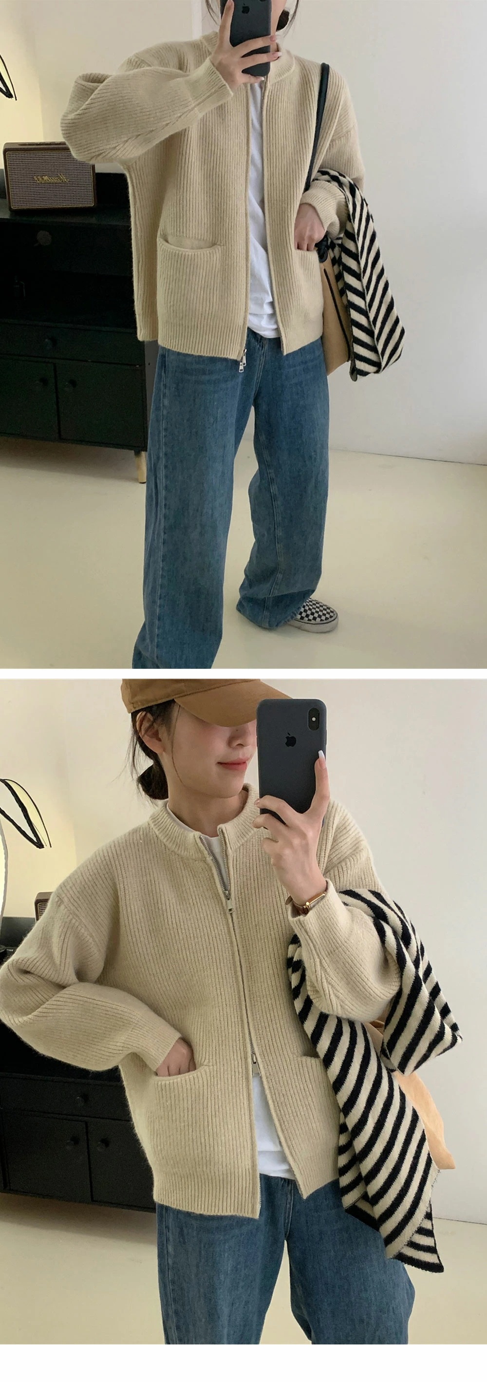 , ニットジャケット カーディガン ニットカーディガン ダブルジップ付き レディース ニット カーディガン 秋 ジップ付き トップス ニットウェア おしゃれ 無地 シンプル あたたか 体型カバー 保温