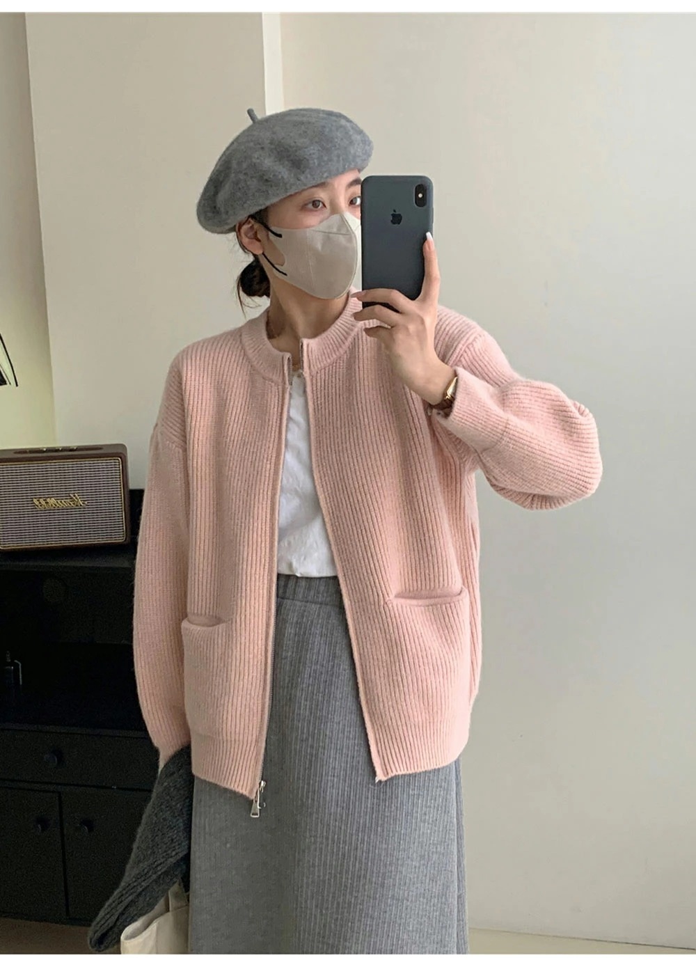 , ニットジャケット カーディガン ニットカーディガン ダブルジップ付き レディース ニット カーディガン 秋 ジップ付き トップス ニットウェア おしゃれ 無地 シンプル あたたか 体型カバー 保温