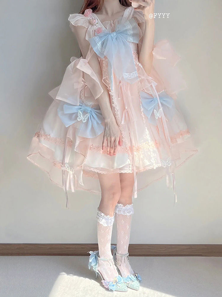 【リボン送り】可愛い仙気中華風lolitaワンピース女性洋服ロリータ姫スカート
