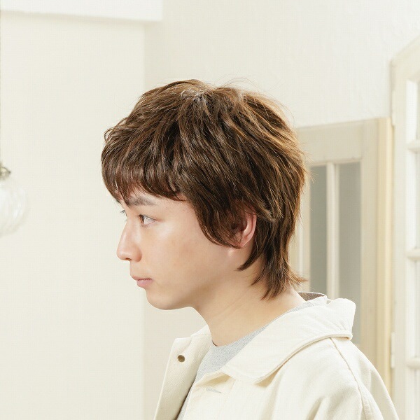 【メンズウィッグ ヘアネット付】【3513】 エッジウルフ（ショコラブラウン）　[ラパンドアールオム 男性用 おしゃれ ]【WG0721_506857】