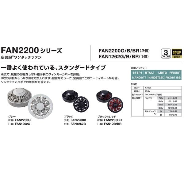 KU90470 空調服 R 綿・ポリ混紡 長袖ブルゾン FAN2200BR・RD9261