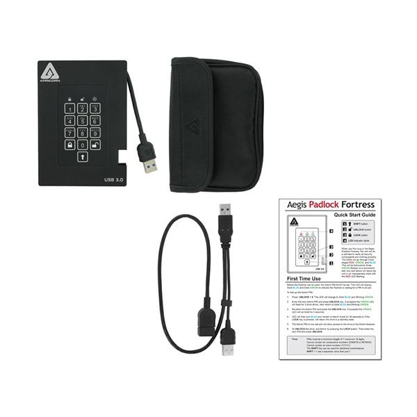 Apricorn AegisFortress 暗証番号対応ポータブルHDD 500GB A25-3PL256-500F(R2)1台 Apricorn AegisFortress 暗証番号対応ポータブルHDD 500GB A25-3PL256-500F(R2)1台