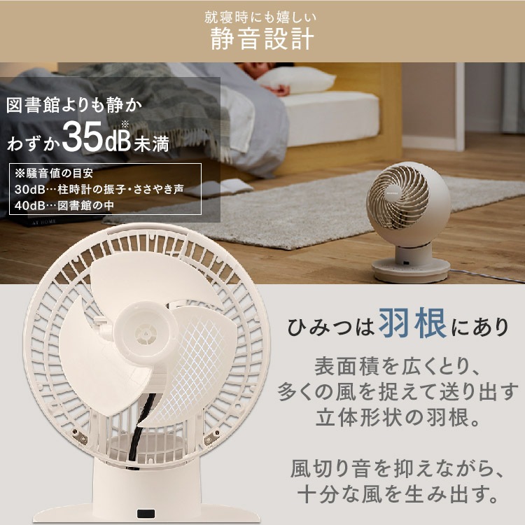 サーキュレーター リモコン 首振り 18畳 3D送風 上下 左右 扇風機 コンパクト PCF-SC15T PCF-SC15T-EC ホワイト アイボリー　メガ割