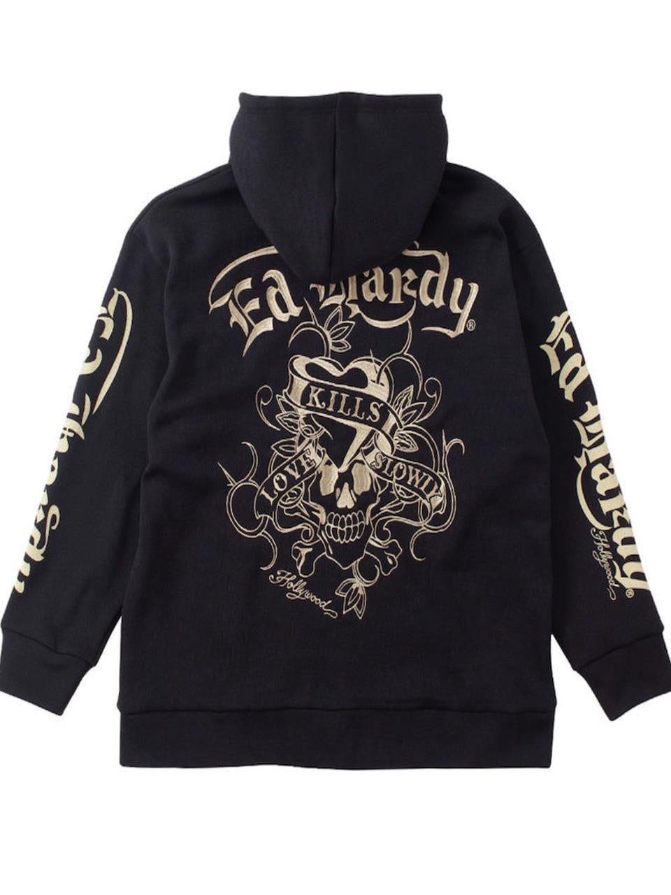 Ed Hardy LOVE DIES HARD パーカー　エドハーディ Mens Love-Dies-Hard Hoodie - Black – Ed Hardy Europe
