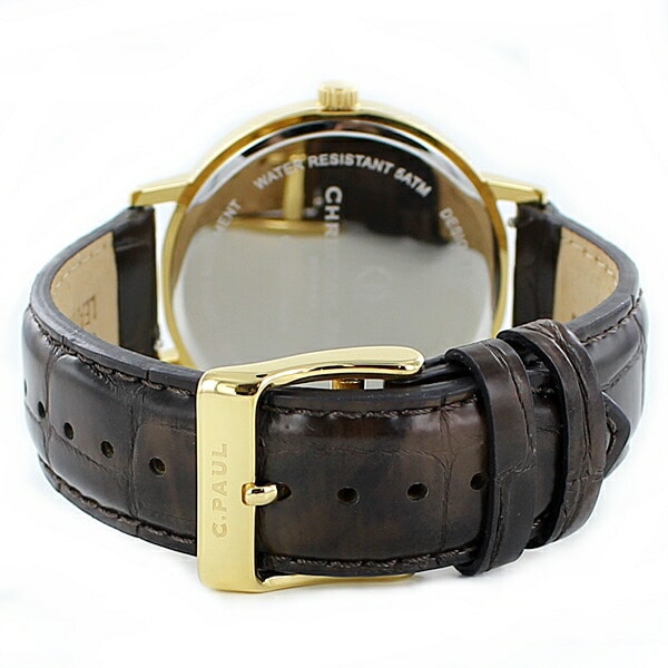 クリスチャンポール 腕時計サプライズ おそろい ペアウォッチ メンズ レディース 大理石柄 ダークブラウン ベビーピンク レザー 誕生日プレゼント ポイント消化