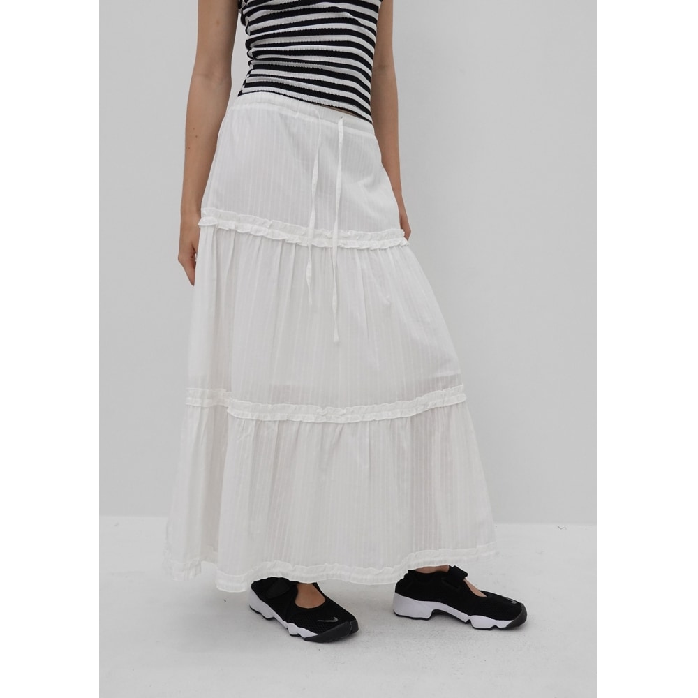 ブラックアップ [MADE] バーヘン フレア ロングスカート