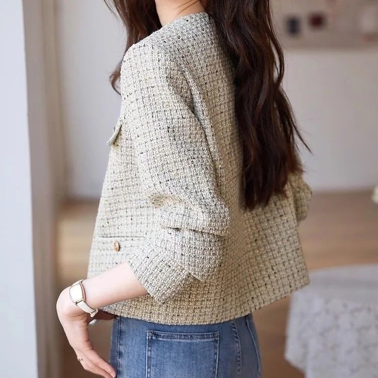 24新型流行ファッション気質優雅で洗練された小香風上着韓国版ファッションの短いコート女性 24新型流行ファッション気質優雅で洗練された小香風上着韓国版ファッションの短いコート女性