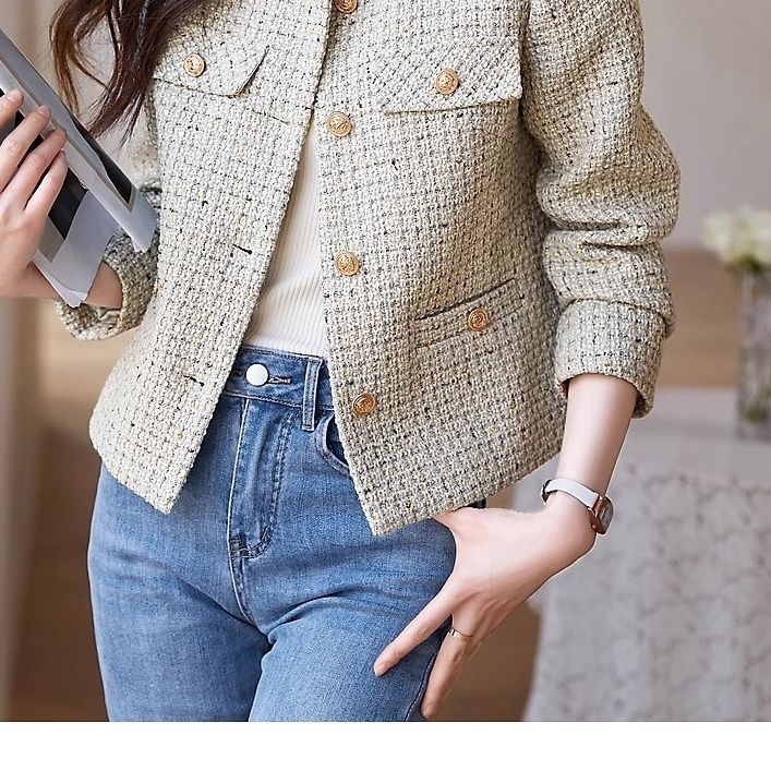 24新型流行ファッション気質優雅で洗練された小香風上着韓国版ファッションの短いコート女性 24新型流行ファッション気質優雅で洗練された小香風上着韓国版ファッションの短いコート女性