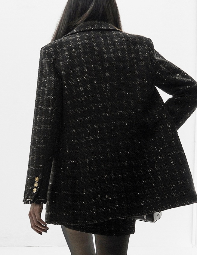 【UNTAGE】 SINGLE BREASTED BOUCLE TWEED BLAZER FOR WOMAN
