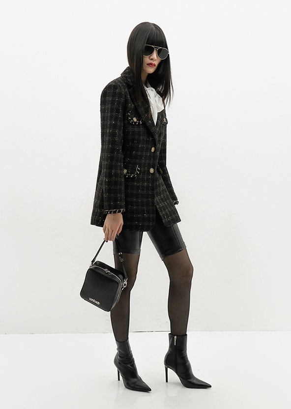 【UNTAGE】 SINGLE BREASTED BOUCLE TWEED BLAZER FOR WOMAN