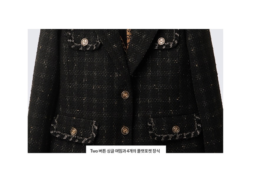 【UNTAGE】 SINGLE BREASTED BOUCLE TWEED BLAZER FOR WOMAN