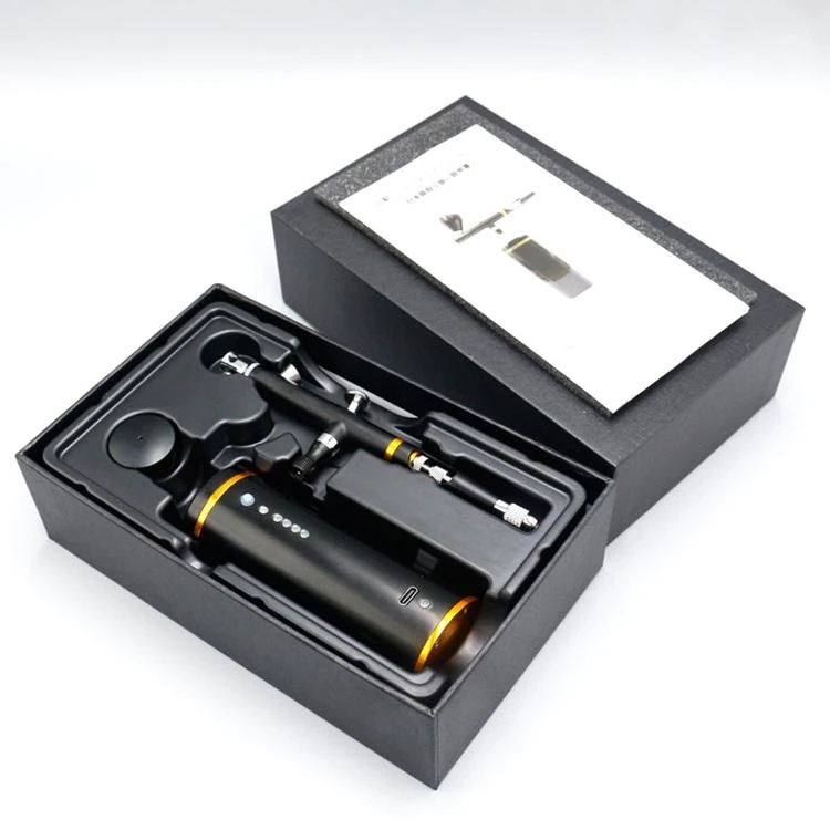 エアブラシ 1500mAh電池 自動電源 オートスイッチ 口径0.3mm USB充電式 エア調整バルブ付 コンプレッサー プラモデル 絵画 模型 塗装工具 DIY