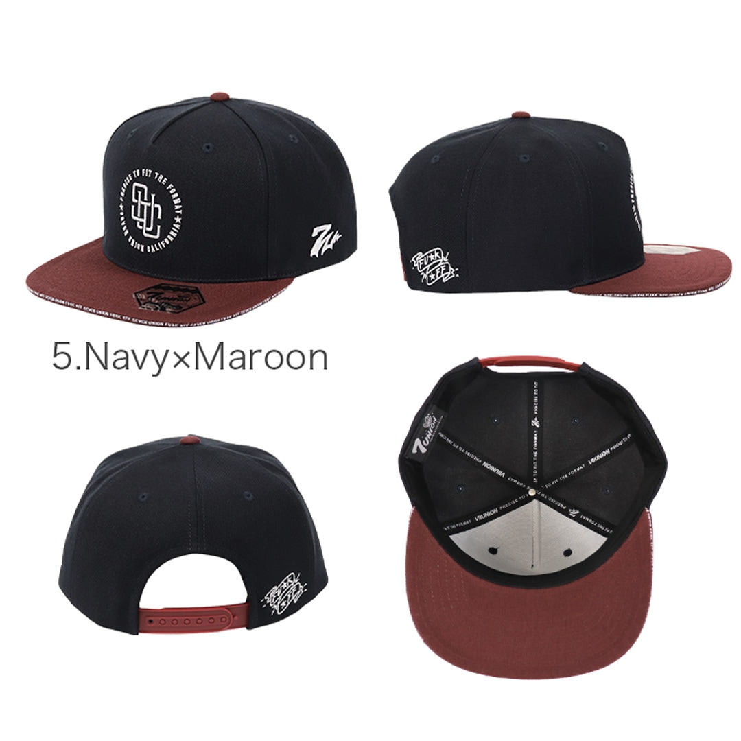 キャップ セブンユニオン スナップバック メンズ 帽子 ブランド ロゴ ベースボールキャップ ツートンカラー 5パネル 野球帽 レディース 男女兼用