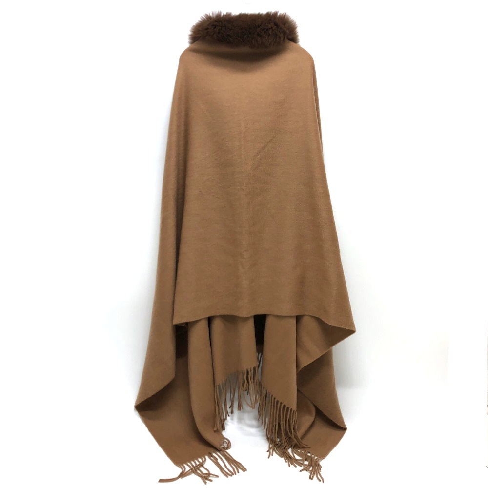 ランバン コレクション ☆ フォックスファー ケープ LANVIN LANVIN ランバン ケープ フォックスファー カシミヤ ブラウン