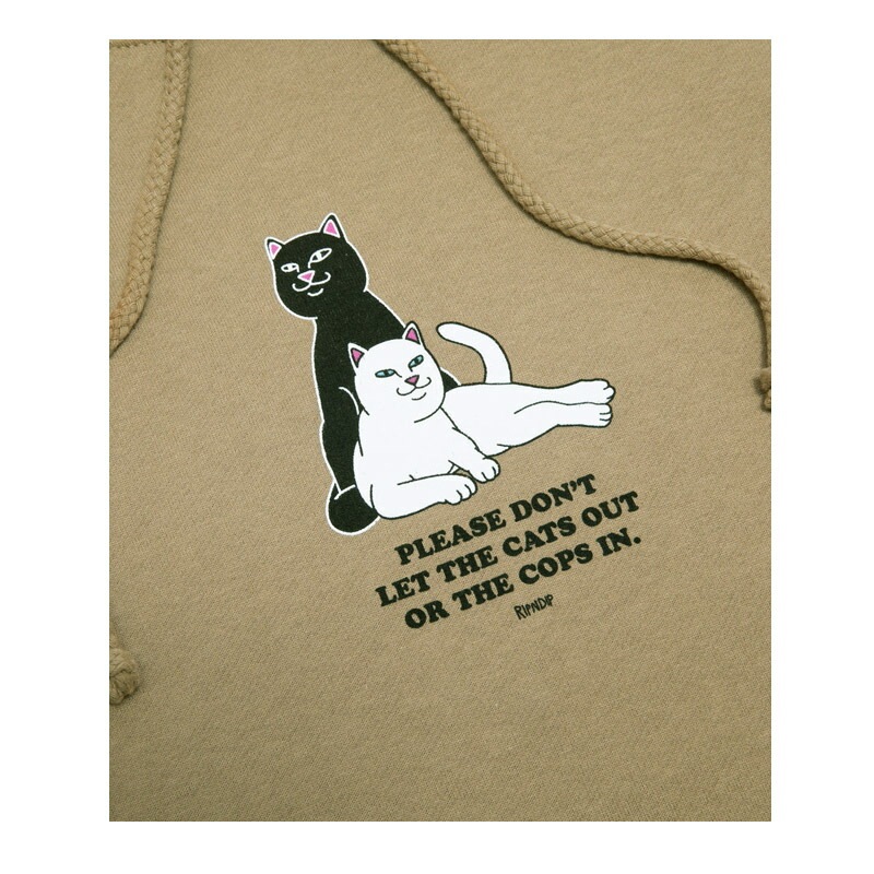 リップンディップ Keep The Cats In HoodieSandstone スウェット フード プルオーバー パーカー 男性用 メンズ リップンディップ Keep The Cats In HoodieSandstone スウェット フード プルオーバー パーカー 男性用 メンズ