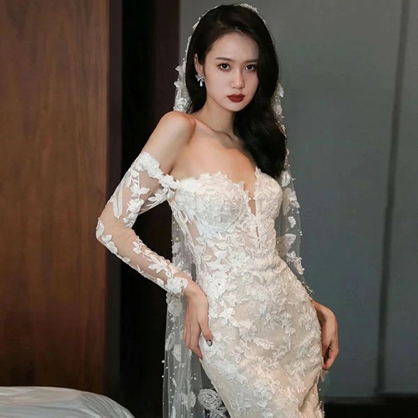 花嫁 ウェディングドレス マーメイドドレス プリンセスライン 白ドレス トレーンドレス 長袖 ワンピース プリンセス 可愛い かわいい シンプル 結婚式 披露宴 前撮り 後撮り 撮影用 フォトウェディ 花嫁 ウェディングドレス マーメイドドレス プリンセスライン 白ドレス トレーンドレス 長袖 ワンピース プリンセス 可愛い かわいい シンプル 結婚式 披露宴 前撮り 後撮り 撮影用 フォトウェディ