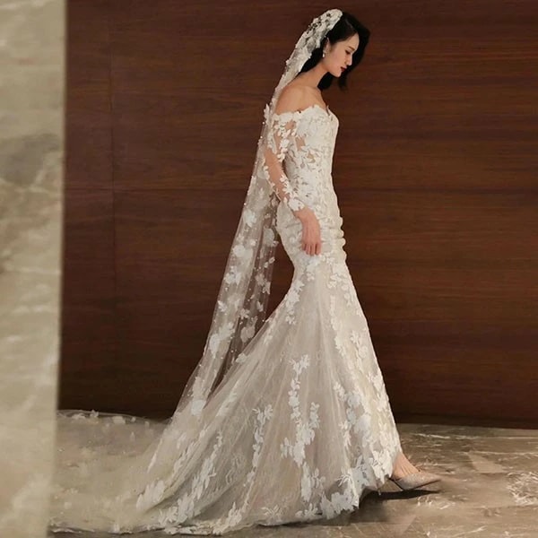 花嫁 ウェディングドレス マーメイドドレス プリンセスライン 白ドレス トレーンドレス 長袖 ワンピース プリンセス 可愛い かわいい シンプル 結婚式 披露宴 前撮り 後撮り 撮影用 フォトウェディ 花嫁 ウェディングドレス マーメイドドレス プリンセスライン 白ドレス トレーンドレス 長袖 ワンピース プリンセス 可愛い かわいい シンプル 結婚式 披露宴 前撮り 後撮り 撮影用 フォトウェディ