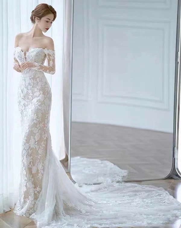 花嫁 ウェディングドレス マーメイドドレス プリンセスライン 白ドレス トレーンドレス 長袖 ワンピース プリンセス 可愛い かわいい シンプル 結婚式 披露宴 前撮り 後撮り 撮影用 フォトウェディ 花嫁 ウェディングドレス マーメイドドレス プリンセスライン 白ドレス トレーンドレス 長袖 ワンピース プリンセス 可愛い かわいい シンプル 結婚式 披露宴 前撮り 後撮り 撮影用 フォトウェディ