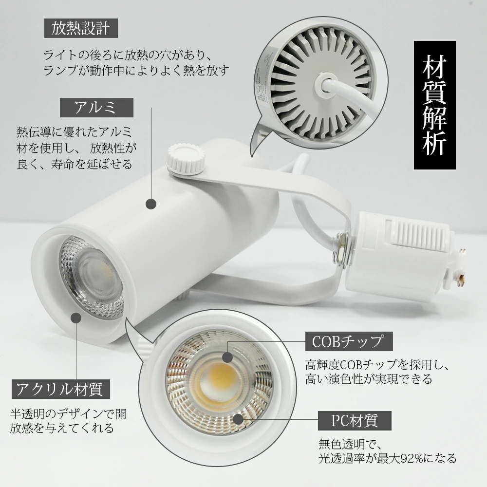【3個セット】スポットライト LED一体型 LED電球内蔵 ライティングレール専用 ダクトレール レールライト 電球色 昼白色 ダクトレール用照明 LED 一体式 おしゃれ照明 スポット照明 【3個セット】スポットライト LED一体型 LED電球内蔵 ライティングレール専用 ダクトレール レールライト 電球色 昼白色 ダクトレール用照明 LED 一体式 おしゃれ照明 スポット照明