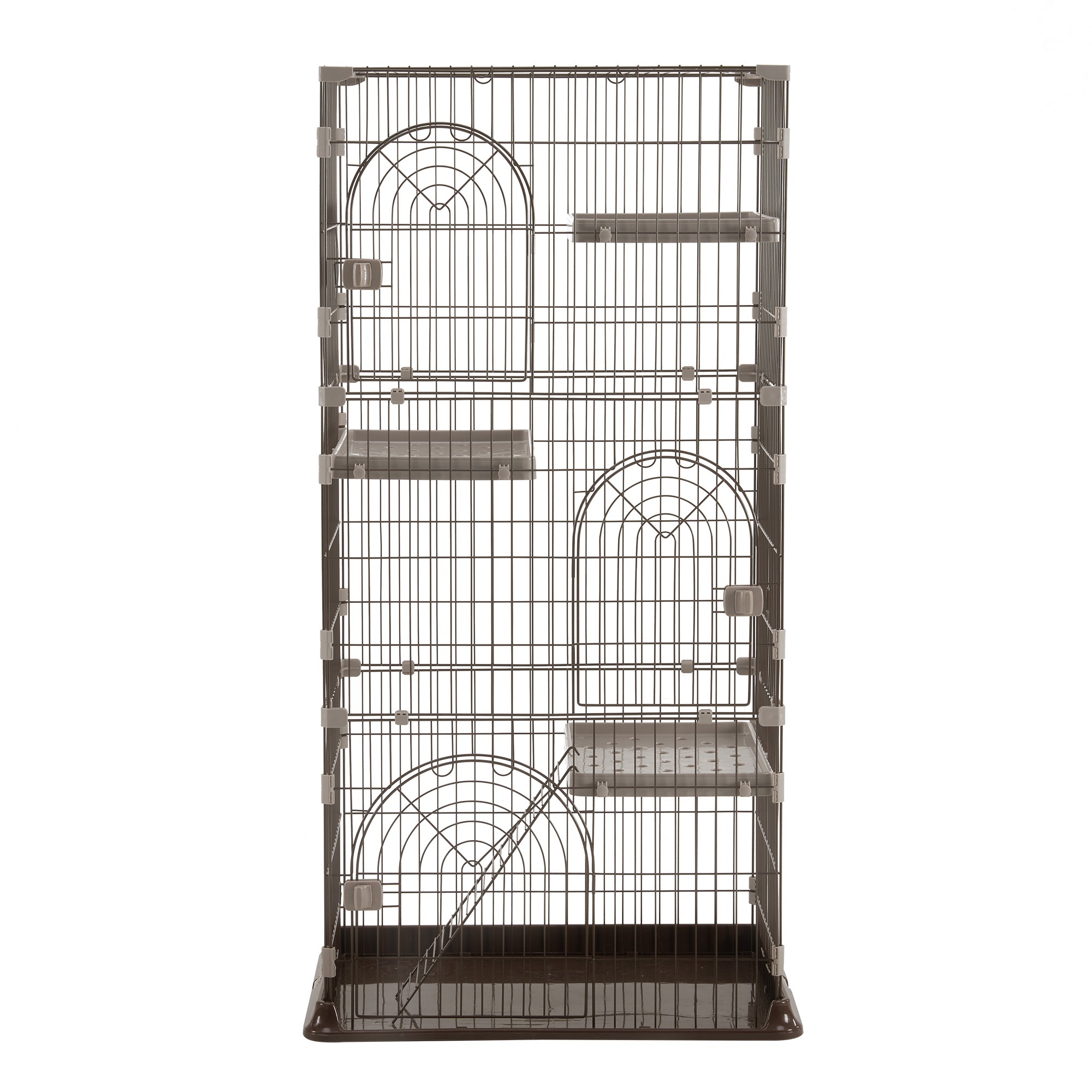 【国内出荷】おしゃれ 猫 ケージ キャットケージ 3段 猫ゲージ おしゃれ キャットハウス ネコ ハウス 多段 留守番 保護 脱走防止 多頭飼いペットケージ【ブラワン】【M サイズ】