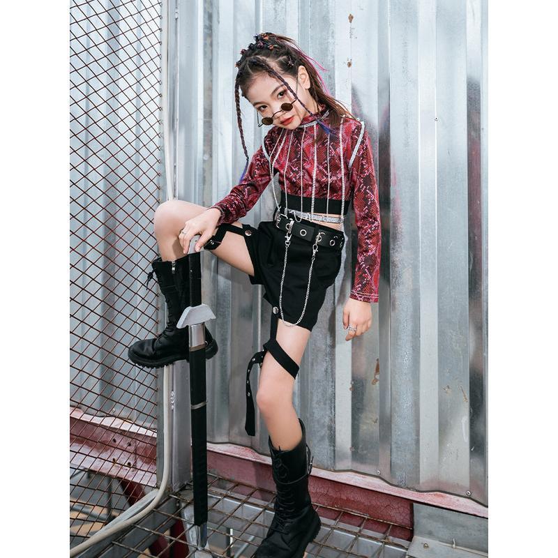 ２点で11o円OFF！【本日限定】チアガール ダンスウェア キッズ ダンス衣装 女子 ガールズ 子供服 ヒップホップ セットアップ HIPHOP ジャズダンス 応援団 チアステージ衣装 練習着
