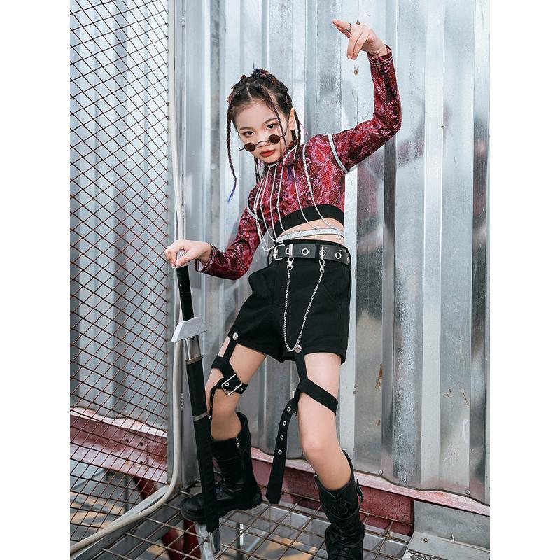 ２点で11o円OFF！【本日限定】チアガール ダンスウェア キッズ ダンス衣装 女子 ガールズ 子供服 ヒップホップ セットアップ HIPHOP ジャズダンス 応援団 チアステージ衣装 練習着