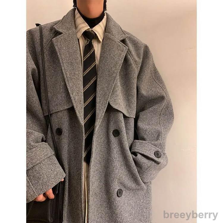 【即納】トレンチコート メンズ アウター　コート チェスターコート 冬 ロング ロングコート ウール混 オーバーサイズ コート 暖かい ビジネス 無地 ジャ