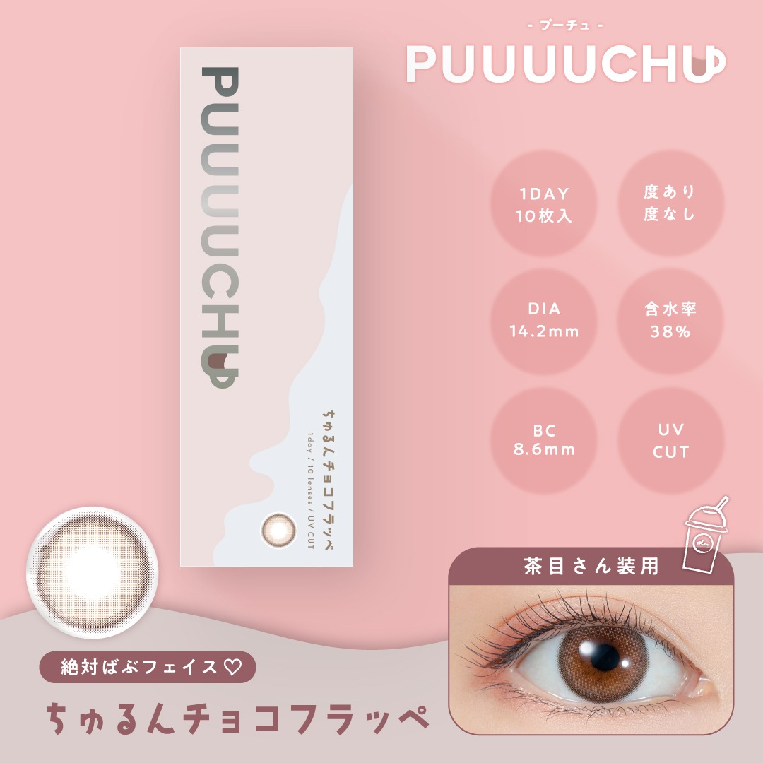 【12箱SET】 PUUUUCHU プーチュ カラコン 1day 1箱10枚 合計40枚 人気 新発売 送料無料 カラー お得　まとめ買い SET商品 大容量 fan フ