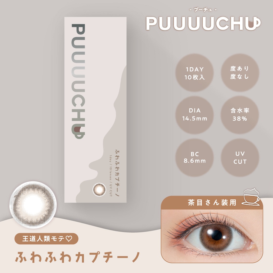 【12箱SET】 PUUUUCHU プーチュ カラコン 1day 1箱10枚 合計40枚 人気 新発売 送料無料 カラー お得　まとめ買い SET商品 大容量 fan フ