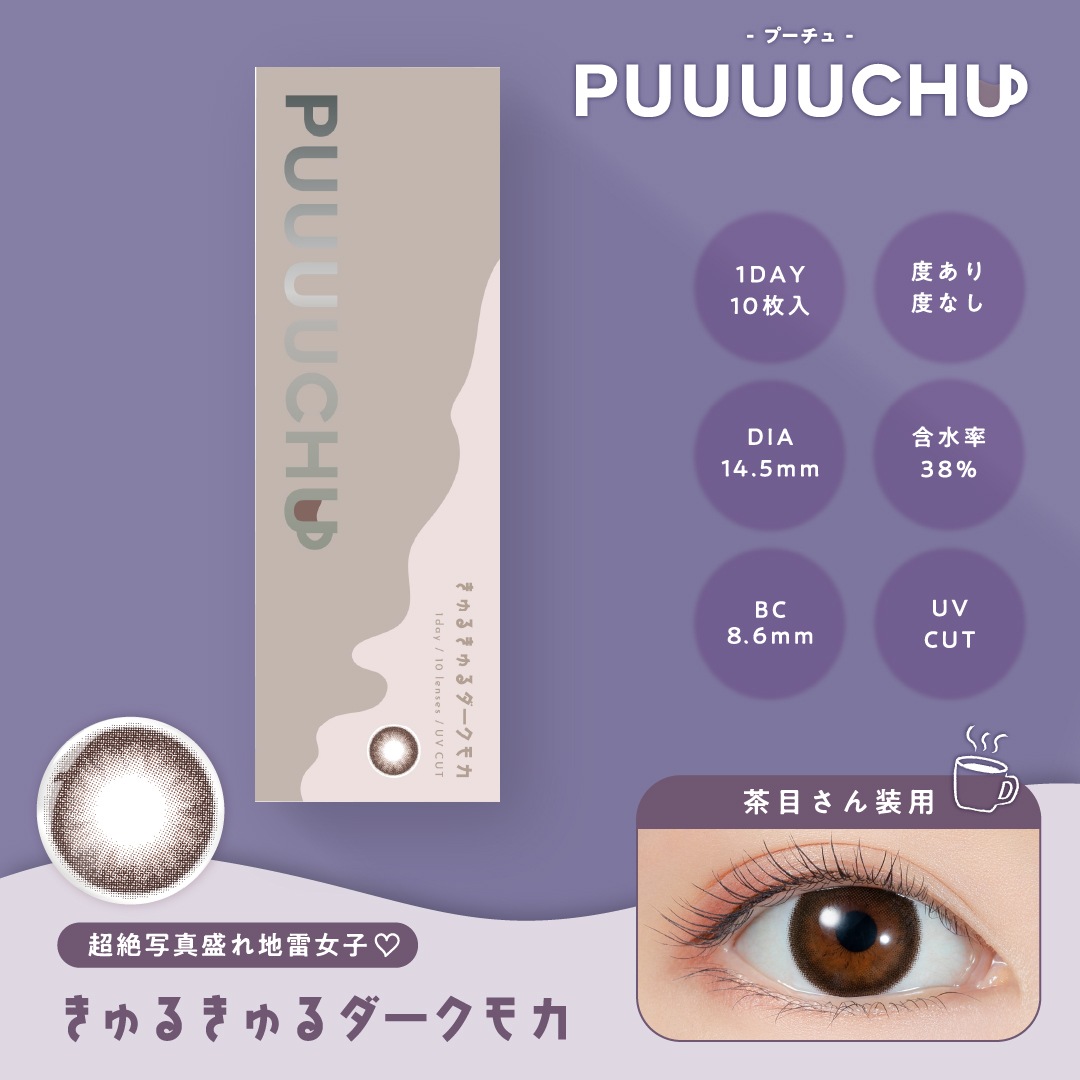 【12箱SET】 PUUUUCHU プーチュ カラコン 1day 1箱10枚 合計40枚 人気 新発売 送料無料 カラー お得　まとめ買い SET商品 大容量 fan フ