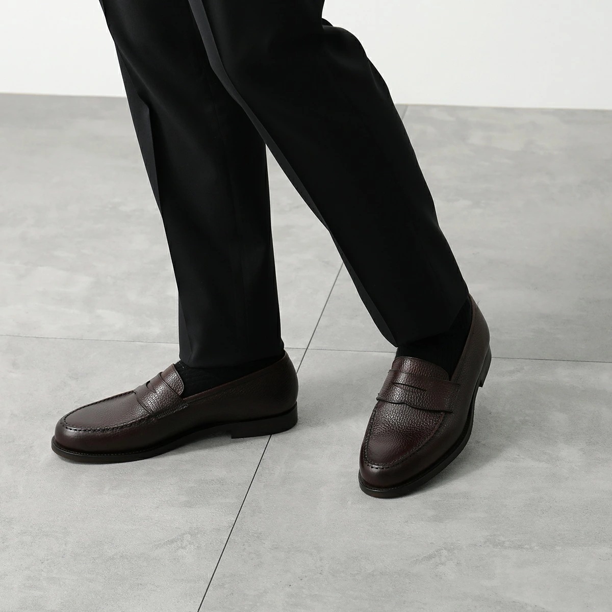 CROCKETT&JONES クロケットアンドジョーンズ ローファー Boston ボストン 28363A G12C2 メンズ シティソール グレインレザー ワイズE 革靴 BLACK