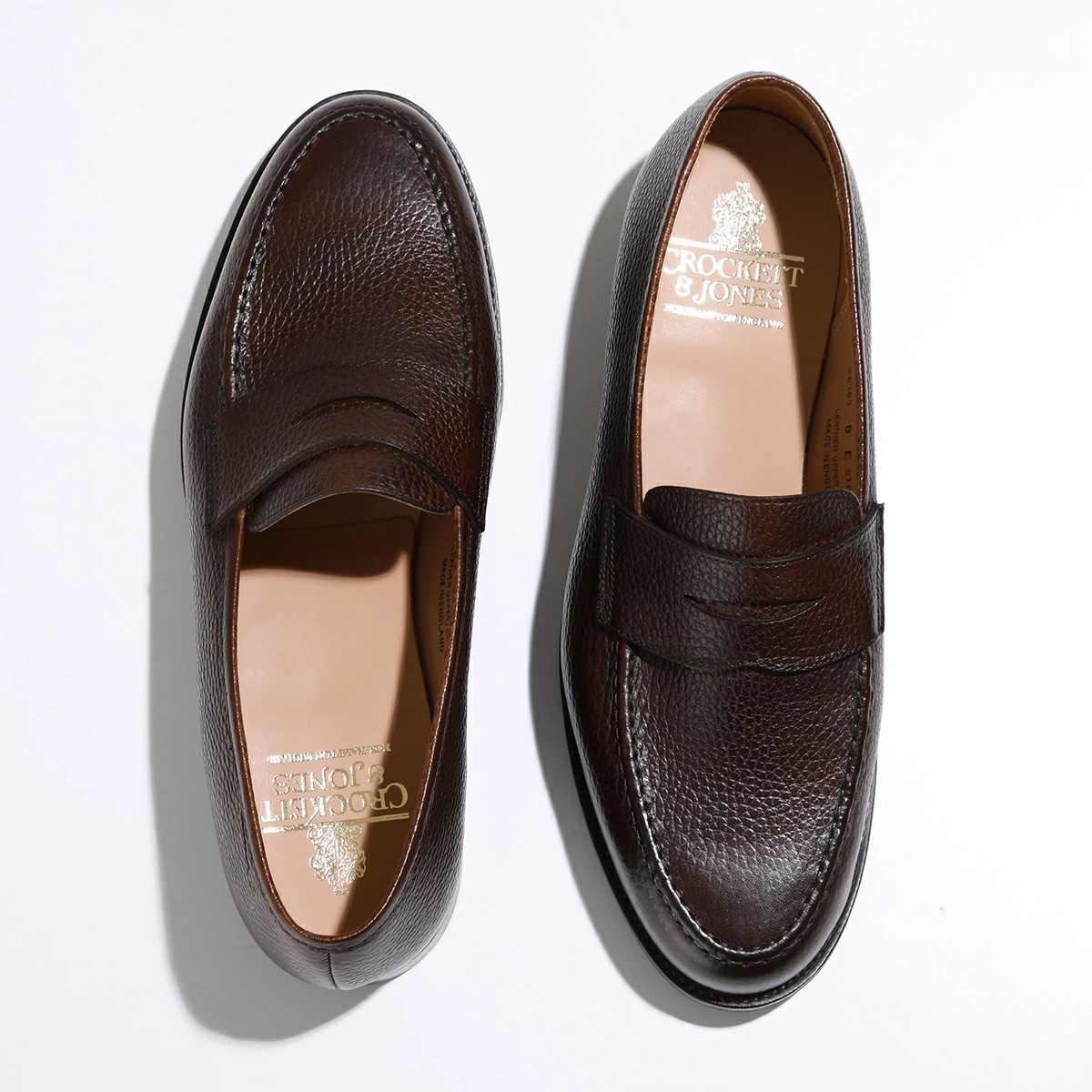 CROCKETT&JONES クロケットアンドジョーンズ ローファー Boston ボストン 28363A G12C2 メンズ シティソール グレインレザー ワイズE 革靴 BLACK