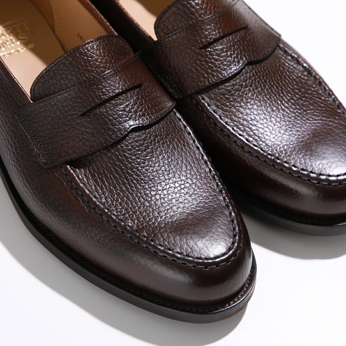 CROCKETT&JONES クロケットアンドジョーンズ ローファー Boston ボストン 28363A G12C2 メンズ シティソール グレインレザー ワイズE 革靴 BLACK