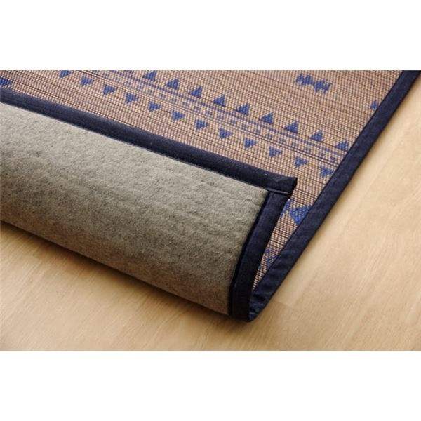 2.5mm竹ひご使用 竹カーペット DXジャガード ネイビー 約180240m（中材：ウレタン） pattayablatt.com