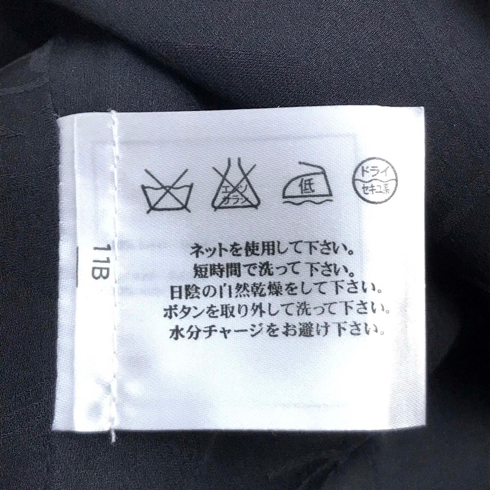 ワンピース ビジュー Vネック フロントボタン 15C ノースリーブ ワンピース ひざ丈 ツイード ブラック