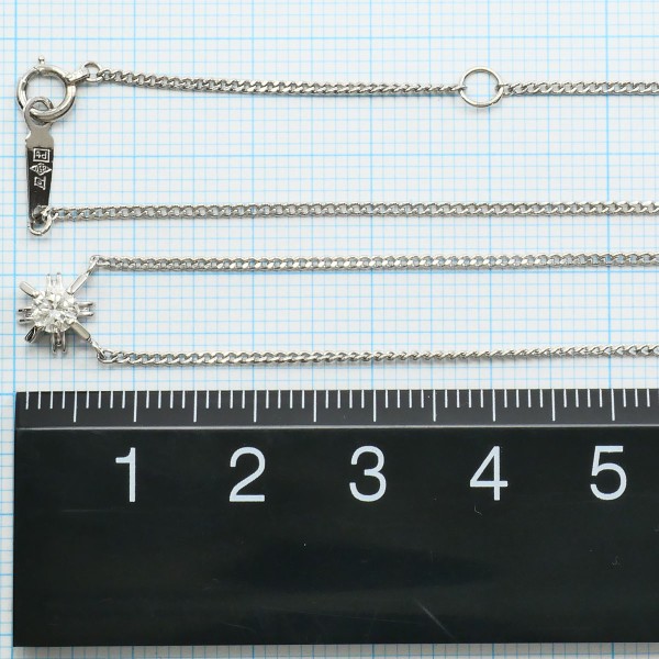PT850 プラチナ ネックレス ダイヤ 0.22 SI1 鑑定書 約42cm ジュエリー 中古 PT850 プラチナ ネックレス ダイヤ 0.22 SI1 鑑定書 約42cm ジュエリー 中古