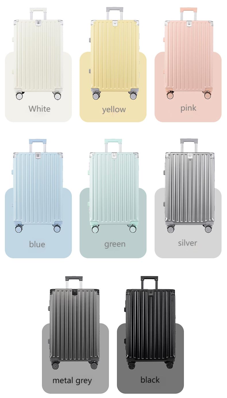 [Yuweijie] スーツケース アルミフレームタイプ キャリーケース 機内持込可 シルバー s/m/l/xlサイズ 3泊4日 55l 多機能 バッグかけフック付き キャリーバッグ カップホルダー付