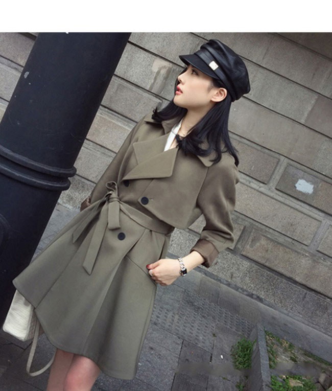 レディース服 女性 秋服 ダブルボタン 韓国風 ファッション コート アウター トレンチコート ロング ブラック カーキ 優雅 ゆったり 通勤 大人 洗練 大きいサイズ レディース服 女性 秋服 ダブルボタン 韓国風 ファッション コート アウター トレンチコート ロング ブラック カーキ 優雅 ゆったり 通勤 大人 洗練 大きいサイズ