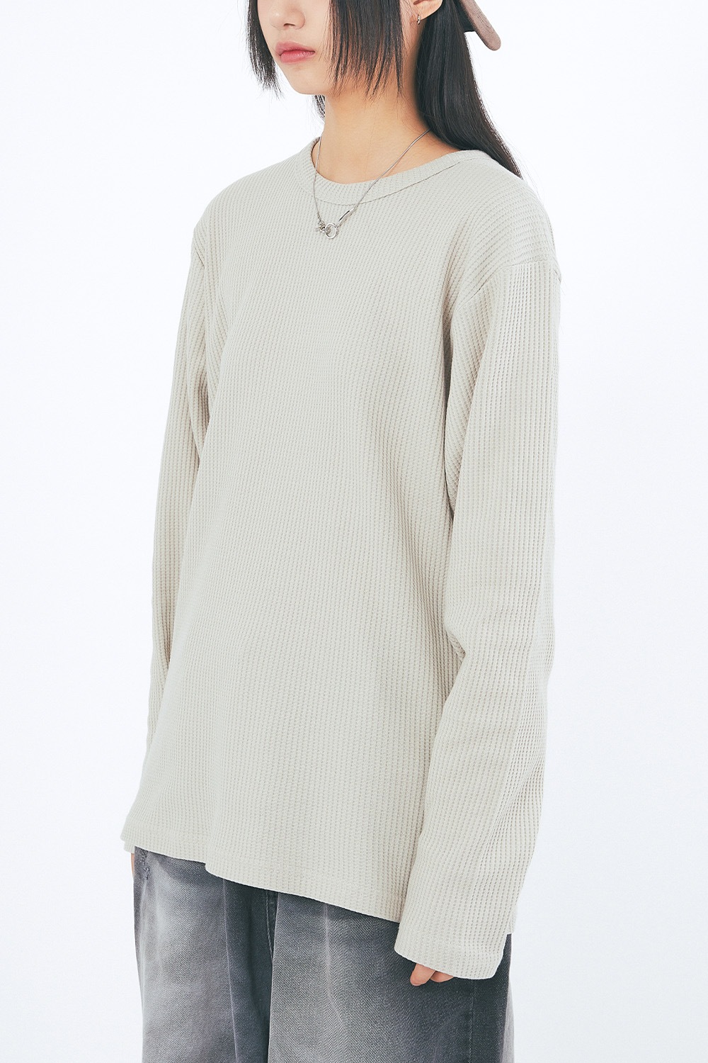 Waffle Slab Round Neck Long Sleeves 3色 新商品 韓国人気 肝節期 日常服 デイリー カップルアイテム ストリートファッション 贈り物 学生 大学生 Waffle Slab Round Neck Long Sleeves 3色 新商品 韓国人気 肝節期 日常服 デイリー カップルアイテム ストリートファッション 贈り物 学生 大学生