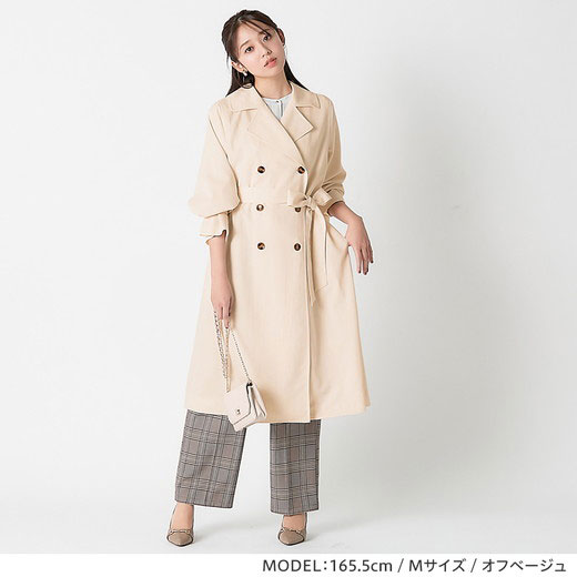 [最安値挑戦]！ウエストリボン付ベーシックトレンチコート レディース 春 コート ジャケット M-3L