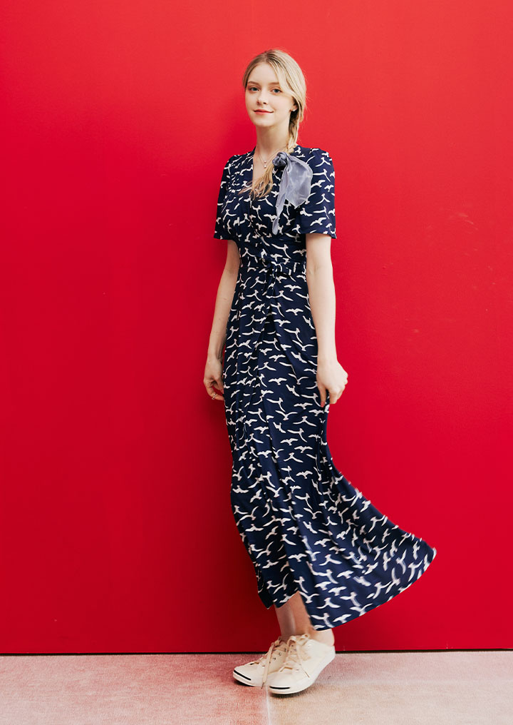 オーシャンネイビーマキシのラップワンピース オーシャンネイビーマキシのラップワンピース