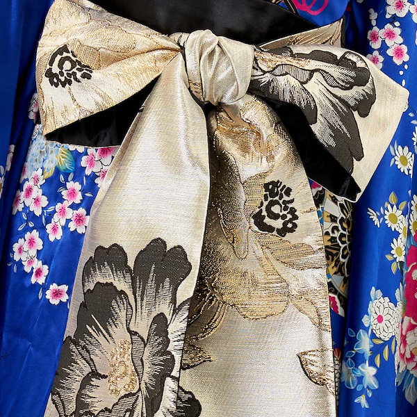 Qoo10] サテン和柄フリルロング着物ドレス キャバ