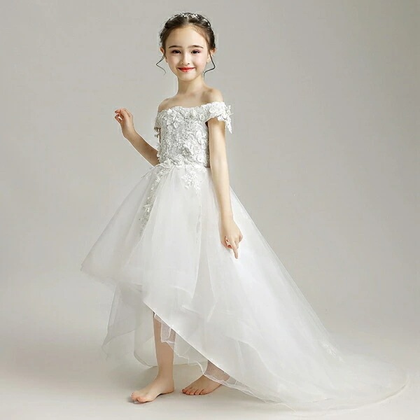 【期間特典】ピアノ発表会 ドレス 中学生 ワンピース ジュニアドレス 七五三 子供 ドレス 白 ホワイト フラワーガール リングガール ロング 150 160 オフショルダー フィッシュテール 結婚式 【期間特典】ピアノ発表会 ドレス 中学生 ワンピース ジュニアドレス 七五三 子供 ドレス 白 ホワイト フラワーガール リングガール ロング 150 160 オフショルダー フィッシュテール 結婚式